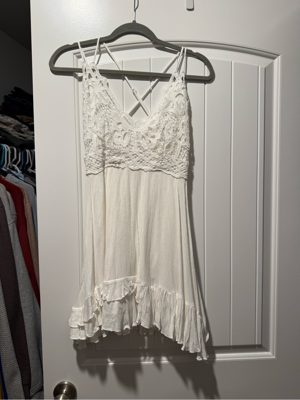 White Crochet Bodice Sleeveless sundress
